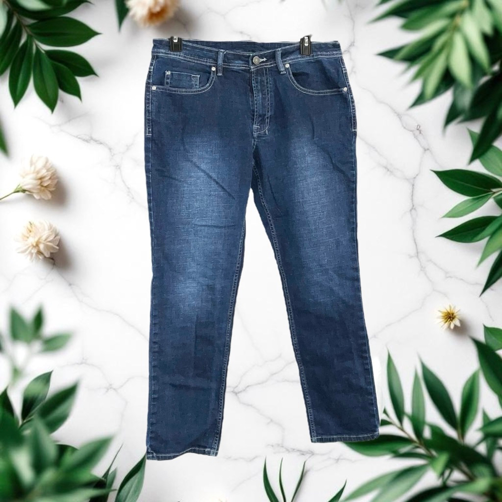 Buffalo David Bitton Jackson-X Straight Stretch Blue Jeans Men 34x32 - Picture 7 of 8
